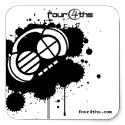 Four4ths :: "Black Blotter" Sticker Design