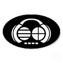 Four4ths :: White Logo on Black (sticker) Design